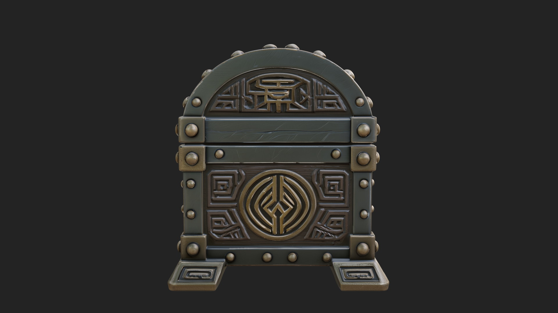 Carved Treasure Chest Model Design 6 3D Print Model 3D Model