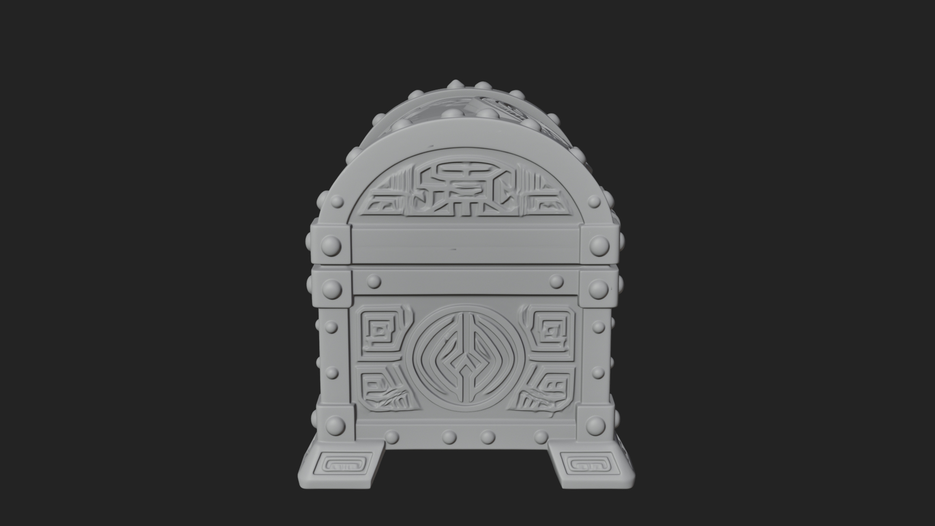 Carved Treasure Chest Model Design 6 3D Print Model 3D Model