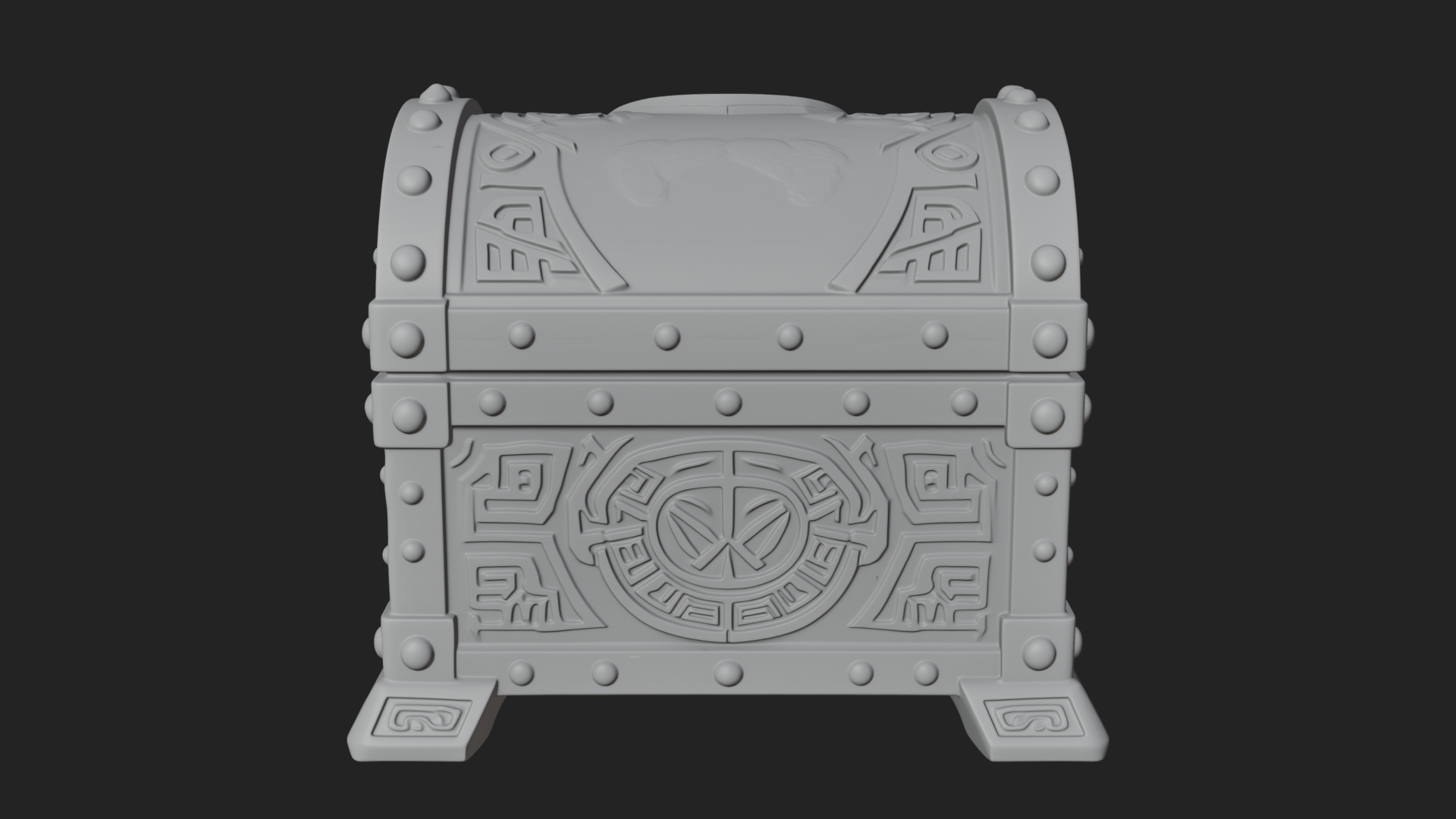 Carved Treasure Chest Model Design 6 3D Print Model 3D Model