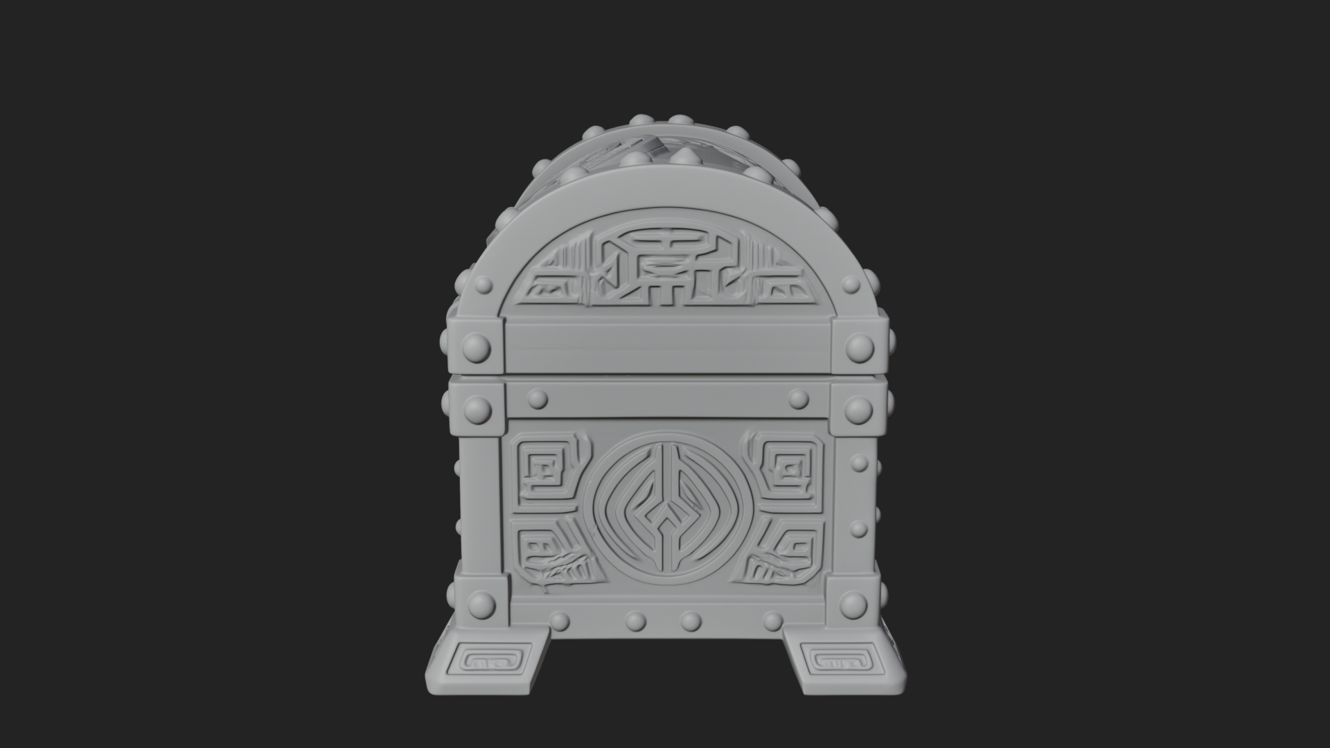 Carved Treasure Chest Model Design 6 3D Print Model 3D Model