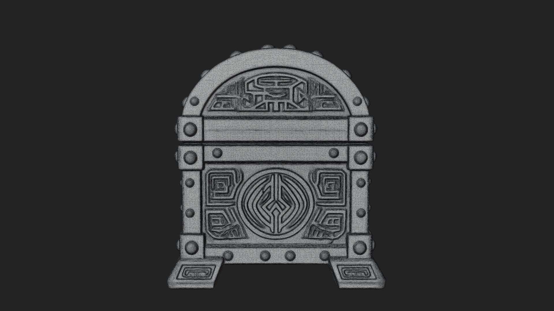 Carved Treasure Chest Model Design 6 3D Print Model 3D Model