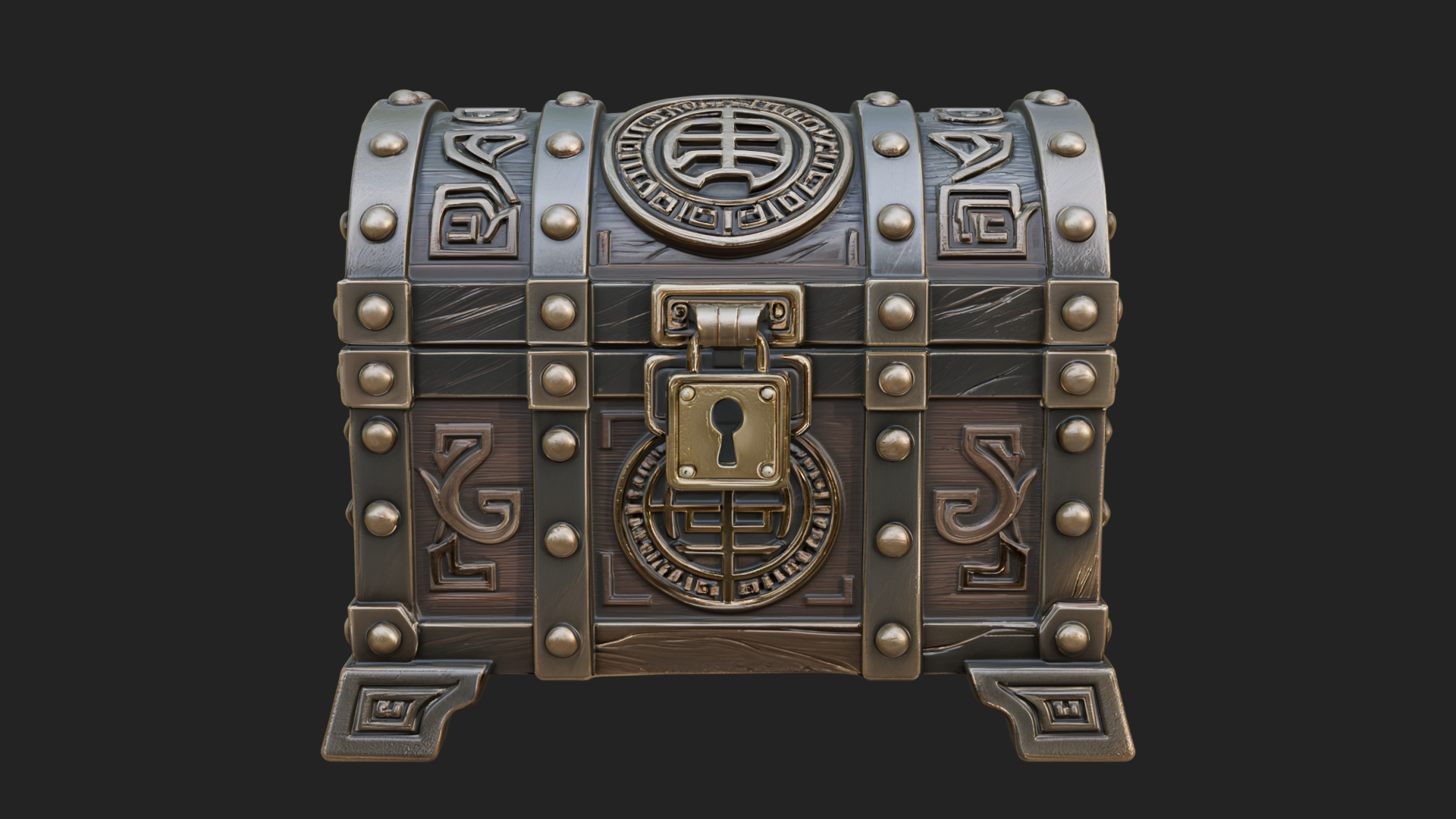 Carved Treasure Chest Model Design 7 3D Print Model 3D Model
