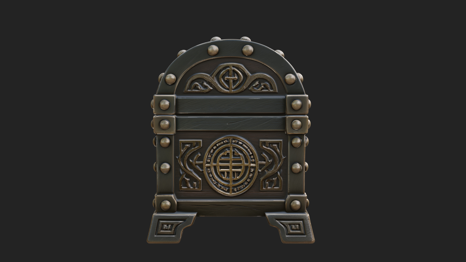 Carved Treasure Chest Model Design 7 3D Print Model 3D Model