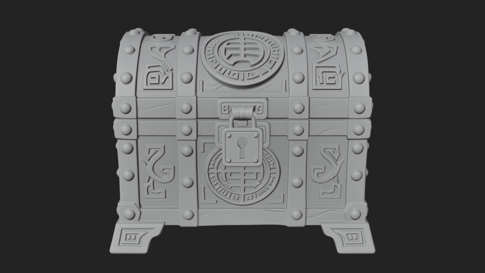 Carved Treasure Chest Model Design 7 3D Print Model 3D Model