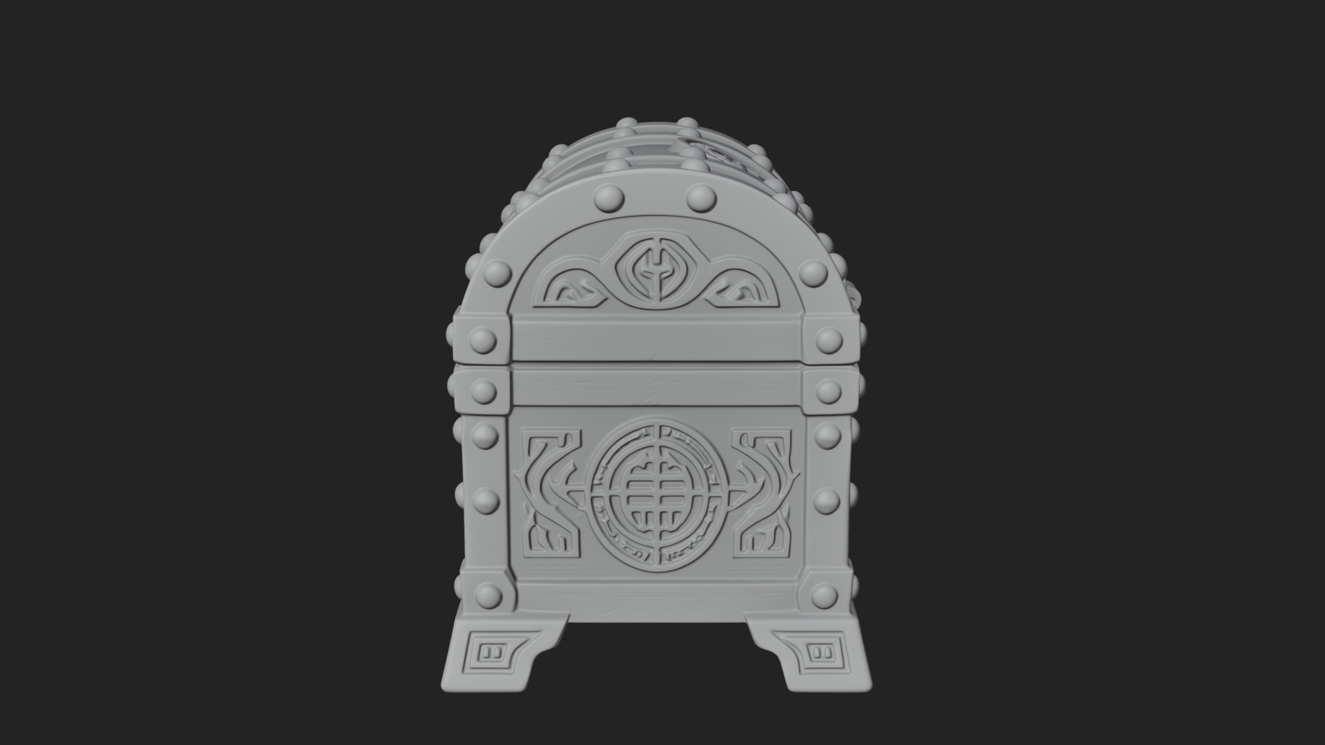 Carved Treasure Chest Model Design 7 3D Print Model 3D Model