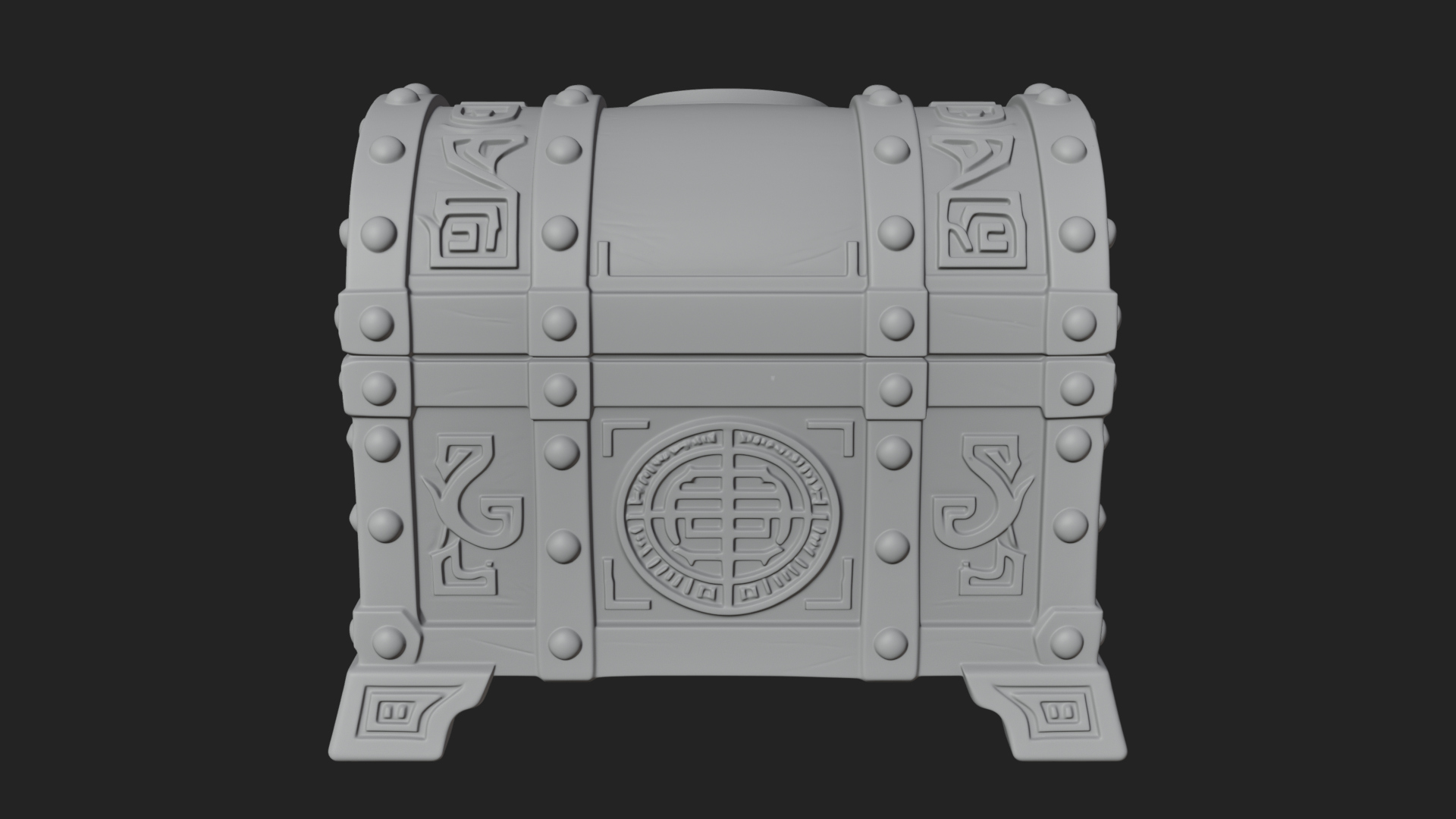Carved Treasure Chest Model Design 7 3D Print Model 3D Model