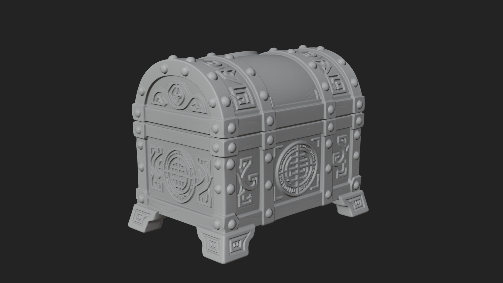 Carved Treasure Chest Model Design 7 3D Print Model 3D Model