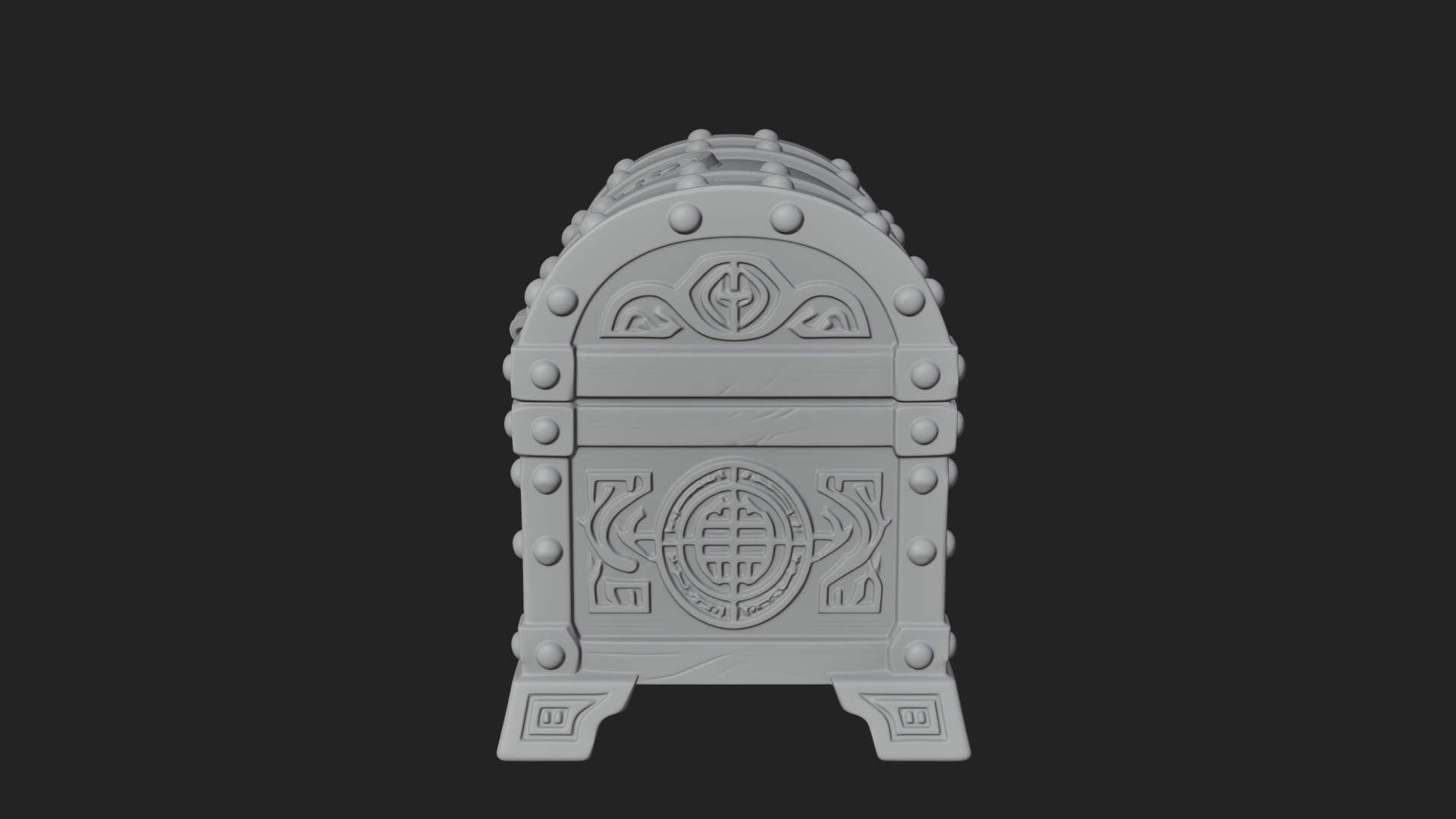Carved Treasure Chest Model Design 7 3D Print Model 3D Model