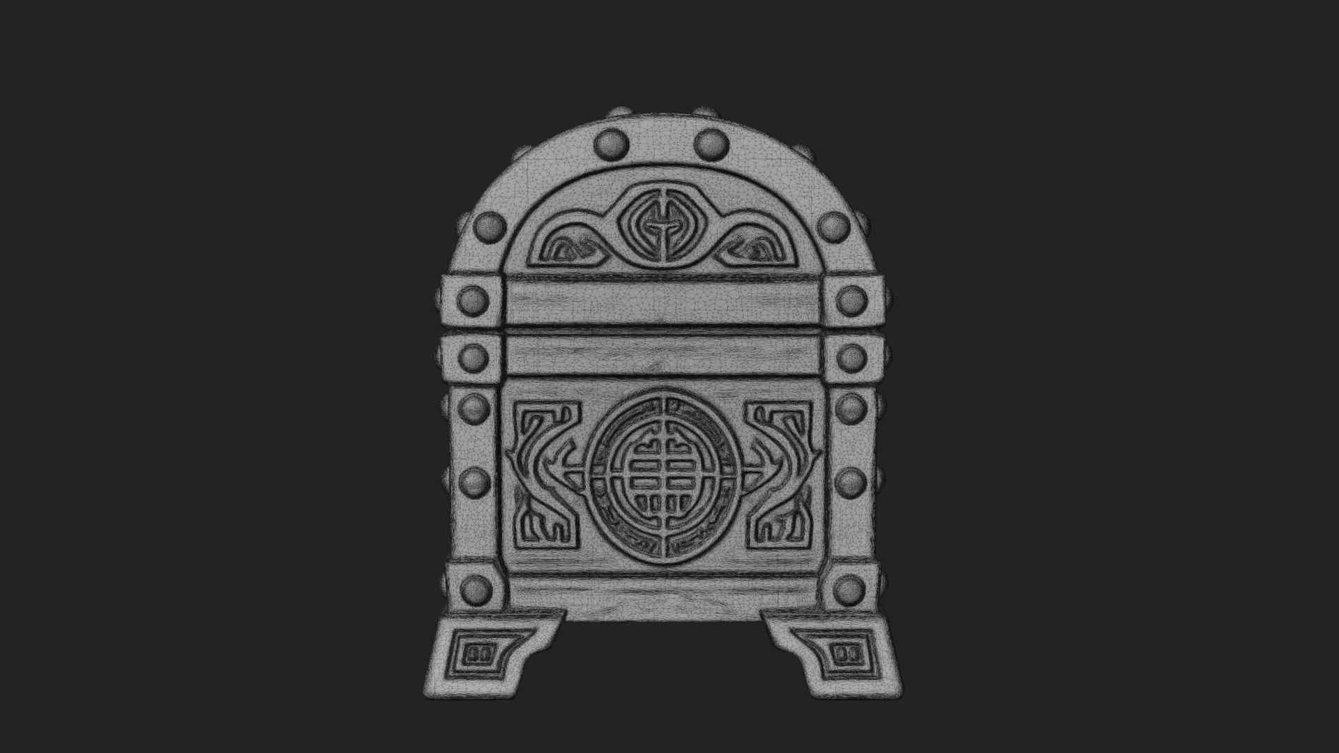 Carved Treasure Chest Model Design 7 3D Print Model 3D Model