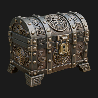 Carved Treasure Chest Model Design 7 3D Print Model