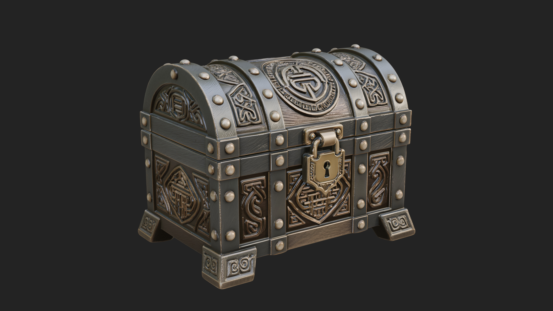 Carved Treasure Chest Model Design 8 3D Print Model 3D Model