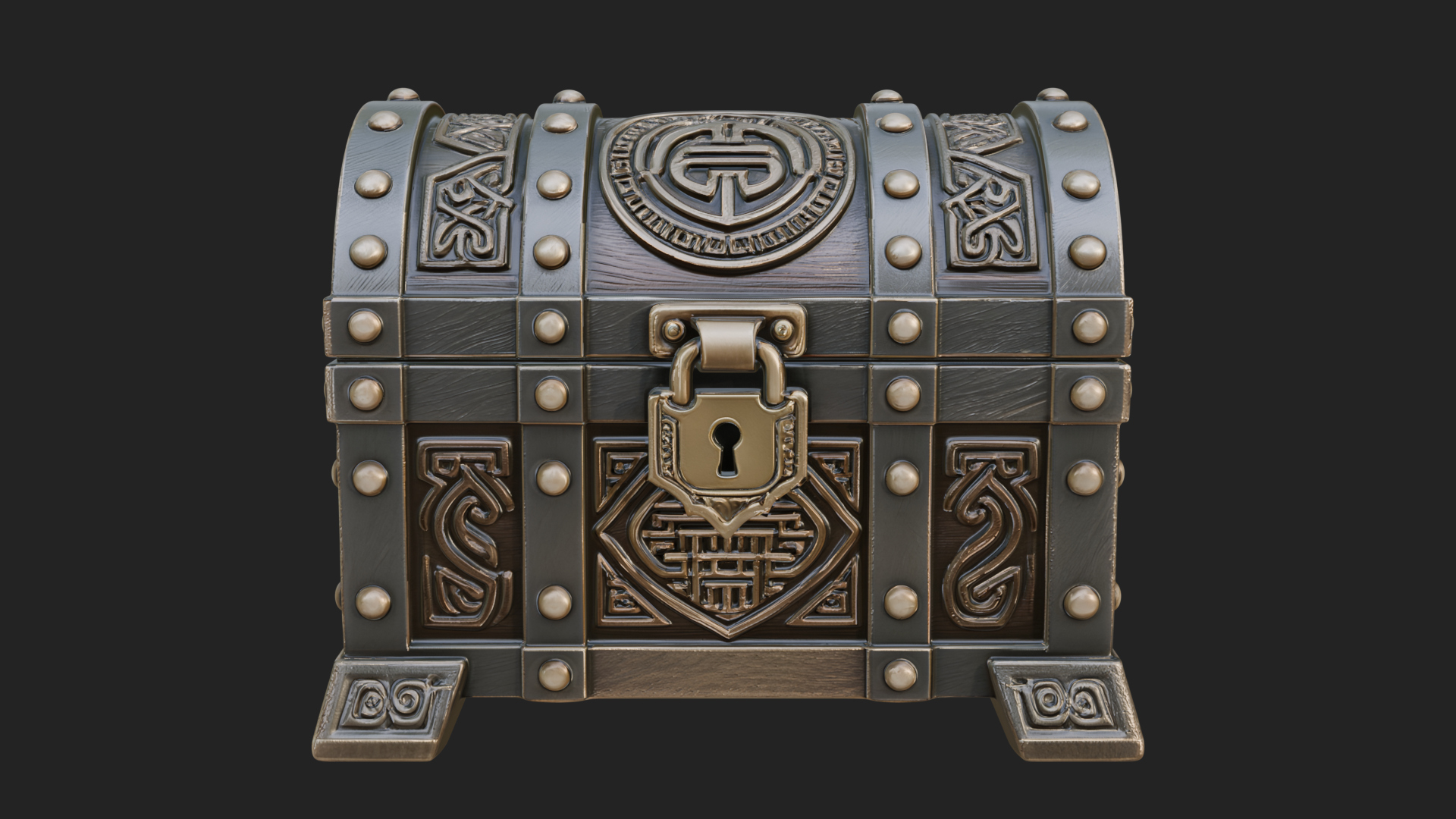 Carved Treasure Chest Model Design 8 3D Print Model 3D Model