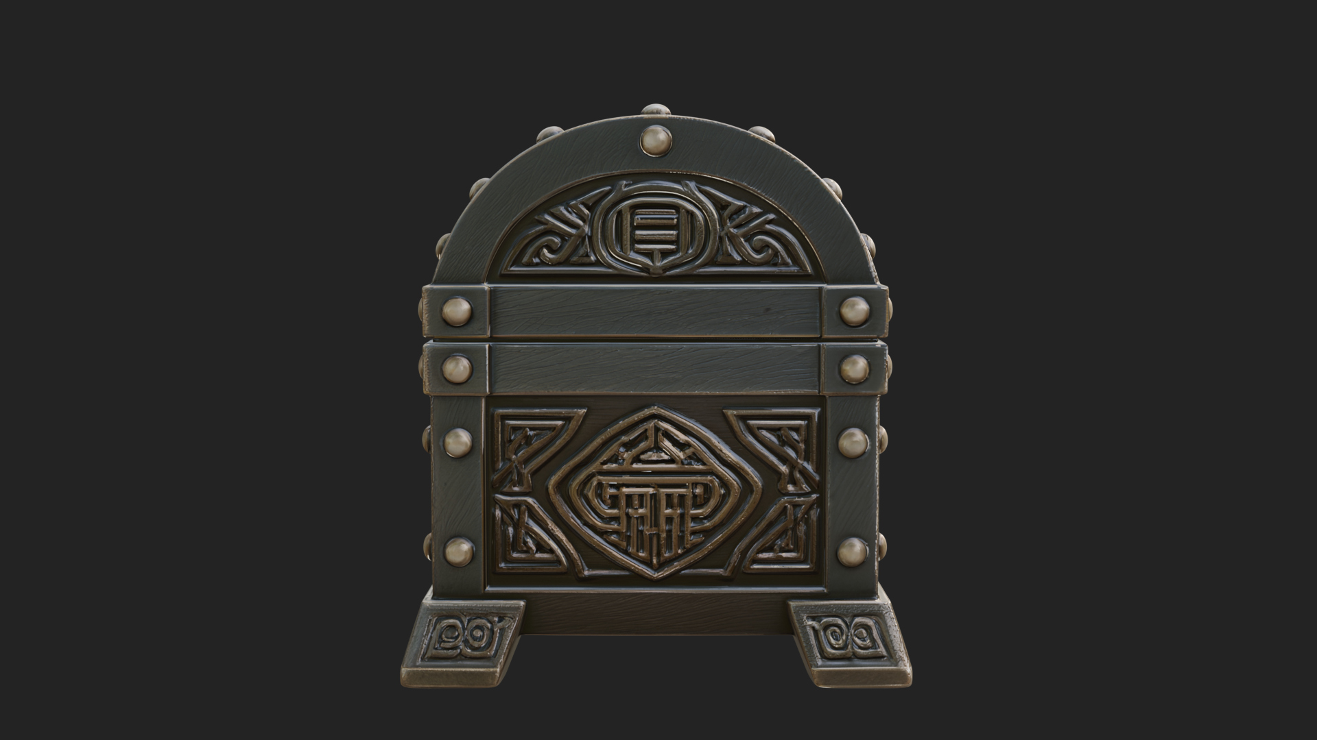Carved Treasure Chest Model Design 8 3D Print Model 3D Model