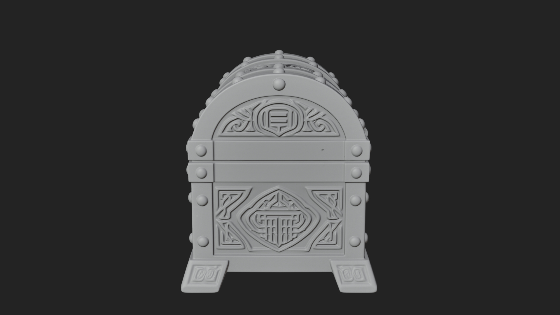 Carved Treasure Chest Model Design 8 3D Print Model 3D Model