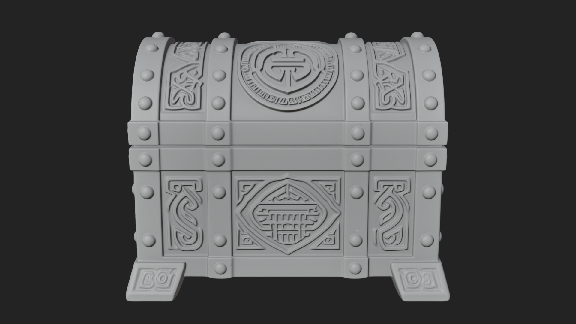 Carved Treasure Chest Model Design 8 3D Print Model 3D Model