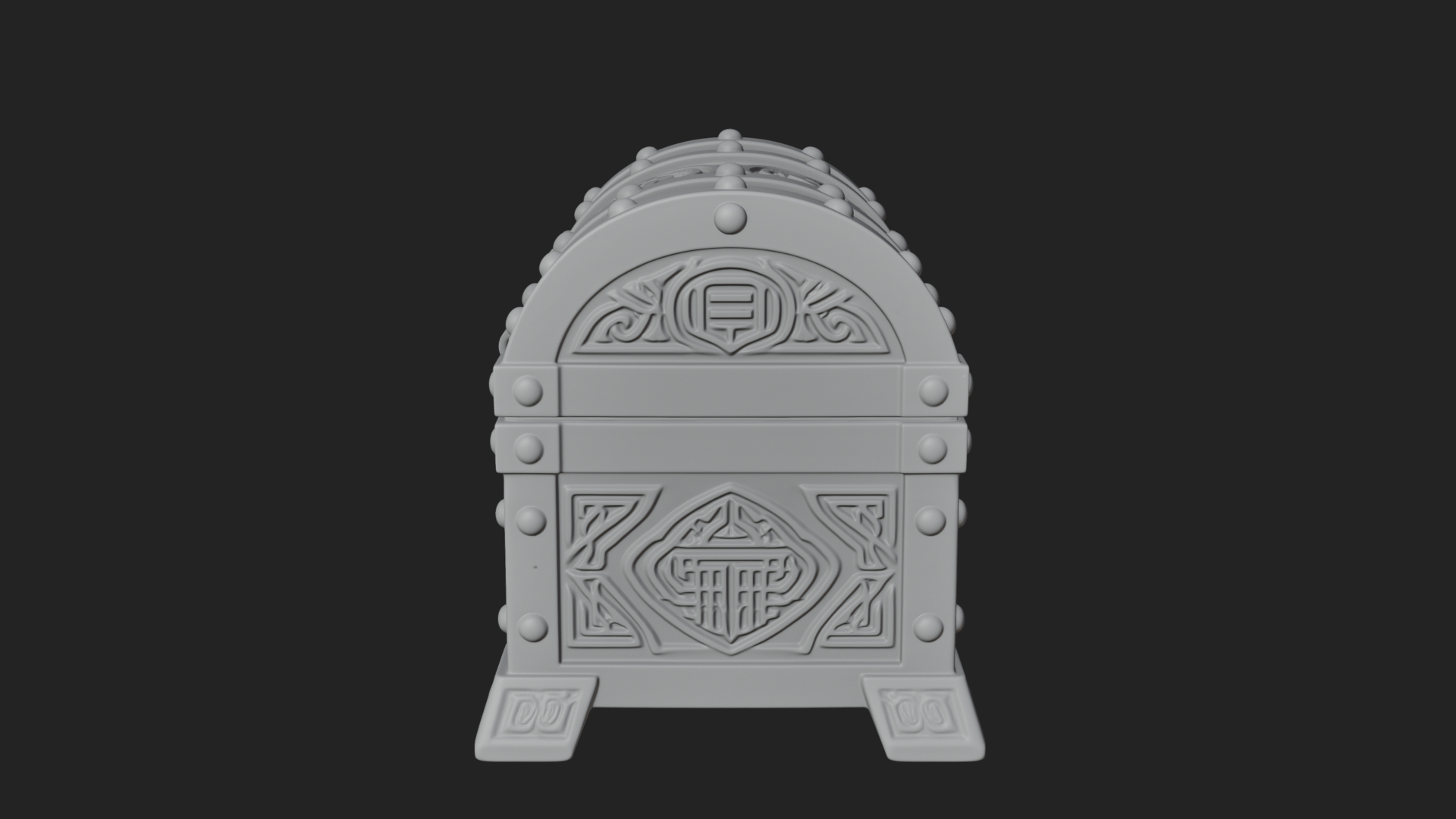 Carved Treasure Chest Model Design 8 3D Print Model 3D Model