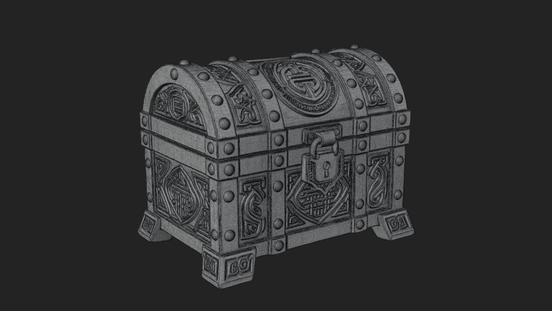Carved Treasure Chest Model Design 8 3D Print Model 3D Model
