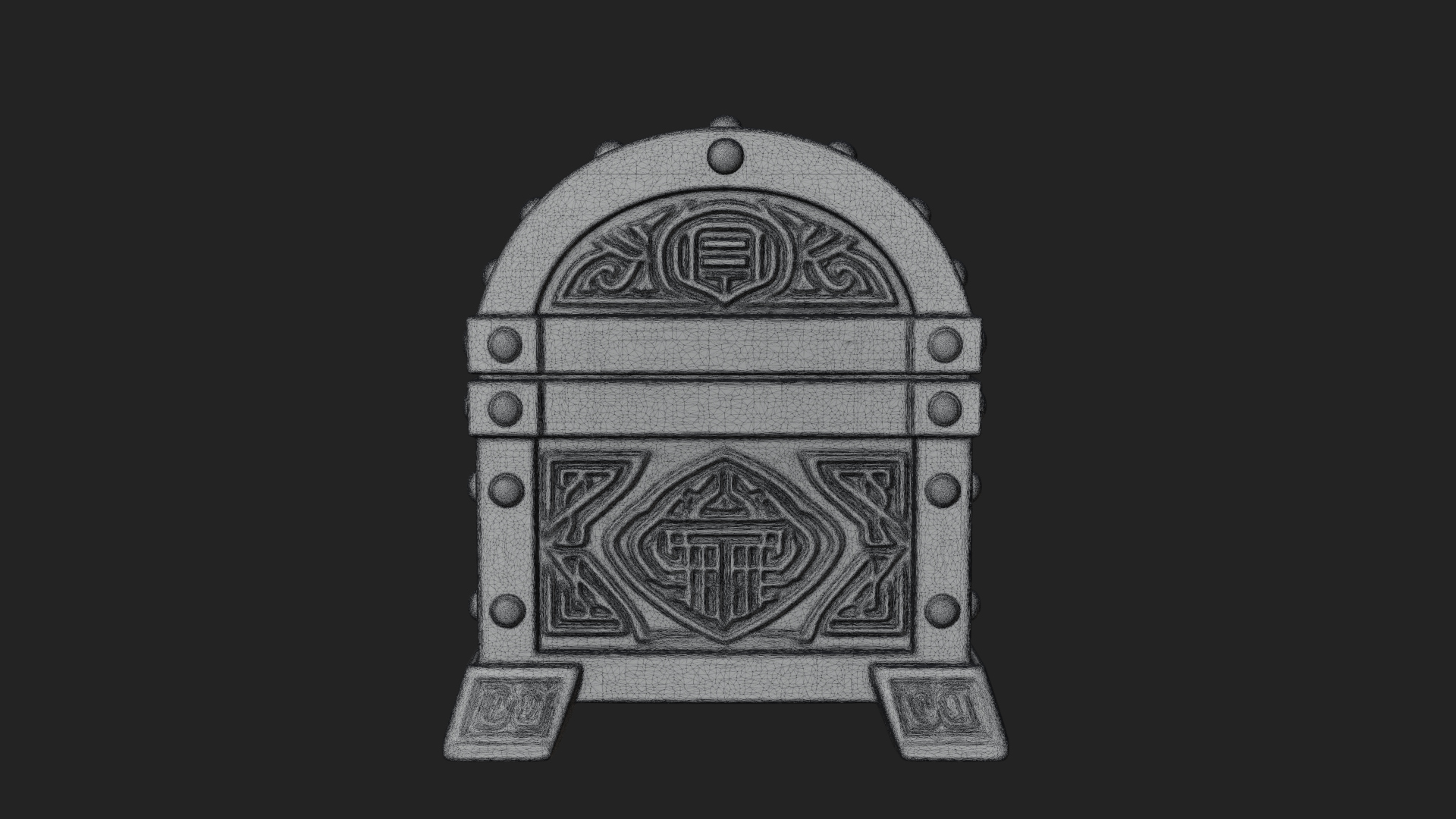Carved Treasure Chest Model Design 8 3D Print Model 3D Model