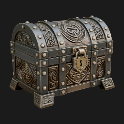 Carved Treasure Chest Model Design 8 3D Print Model