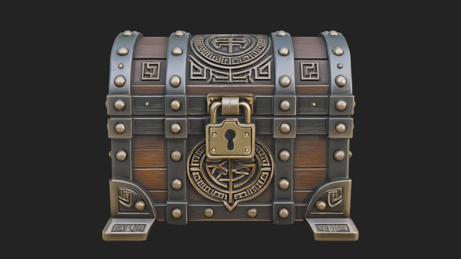 Carved Treasure Chest Model Design 9 3D Print Model 3D Model