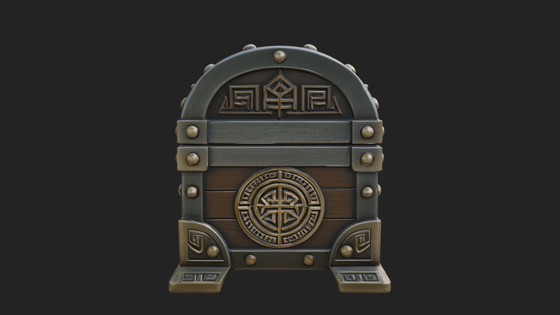 Carved Treasure Chest Model Design 9 3D Print Model 3D Model