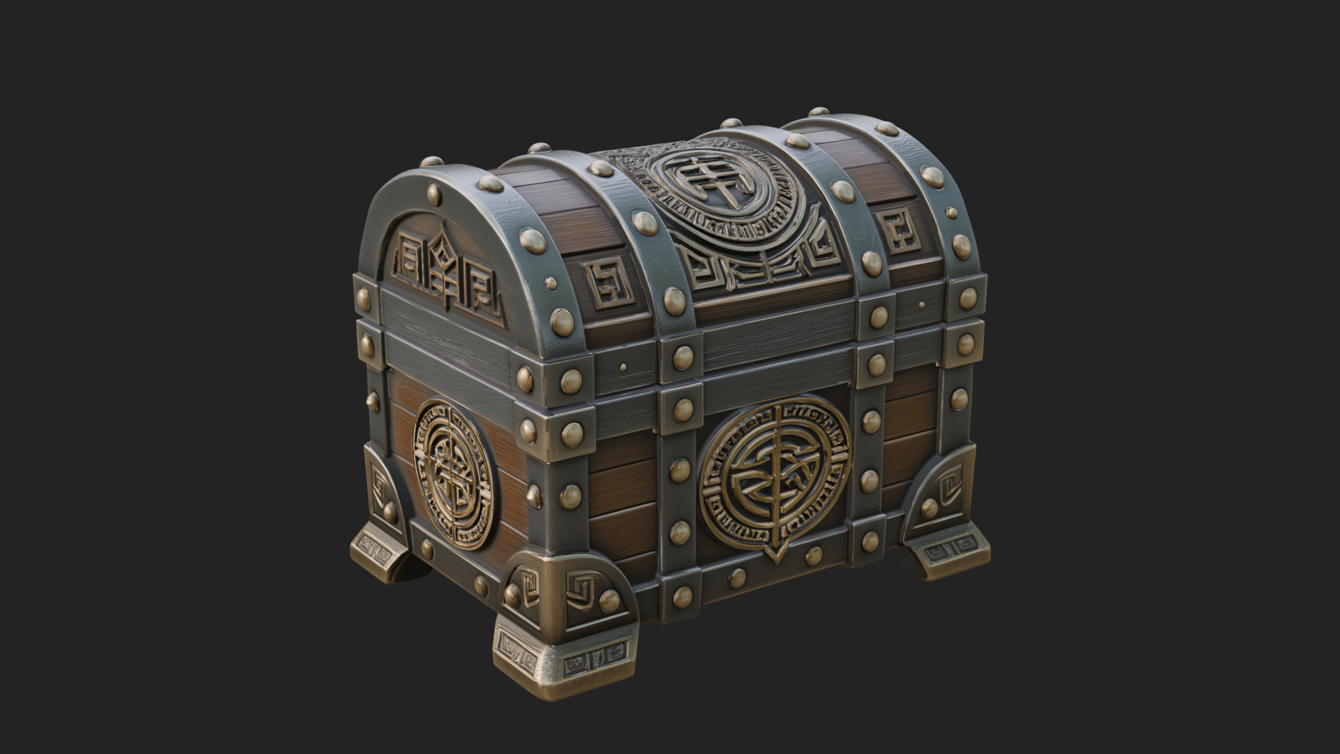 Carved Treasure Chest Model Design 9 3D Print Model 3D Model