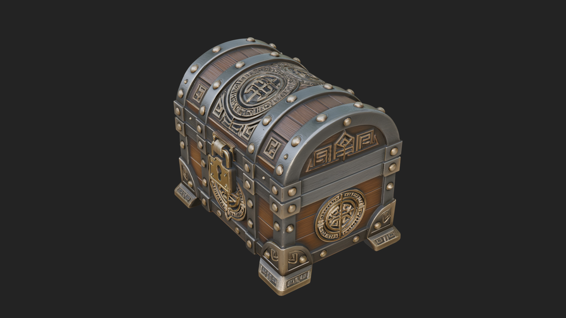 Carved Treasure Chest Model Design 9 3D Print Model 3D Model