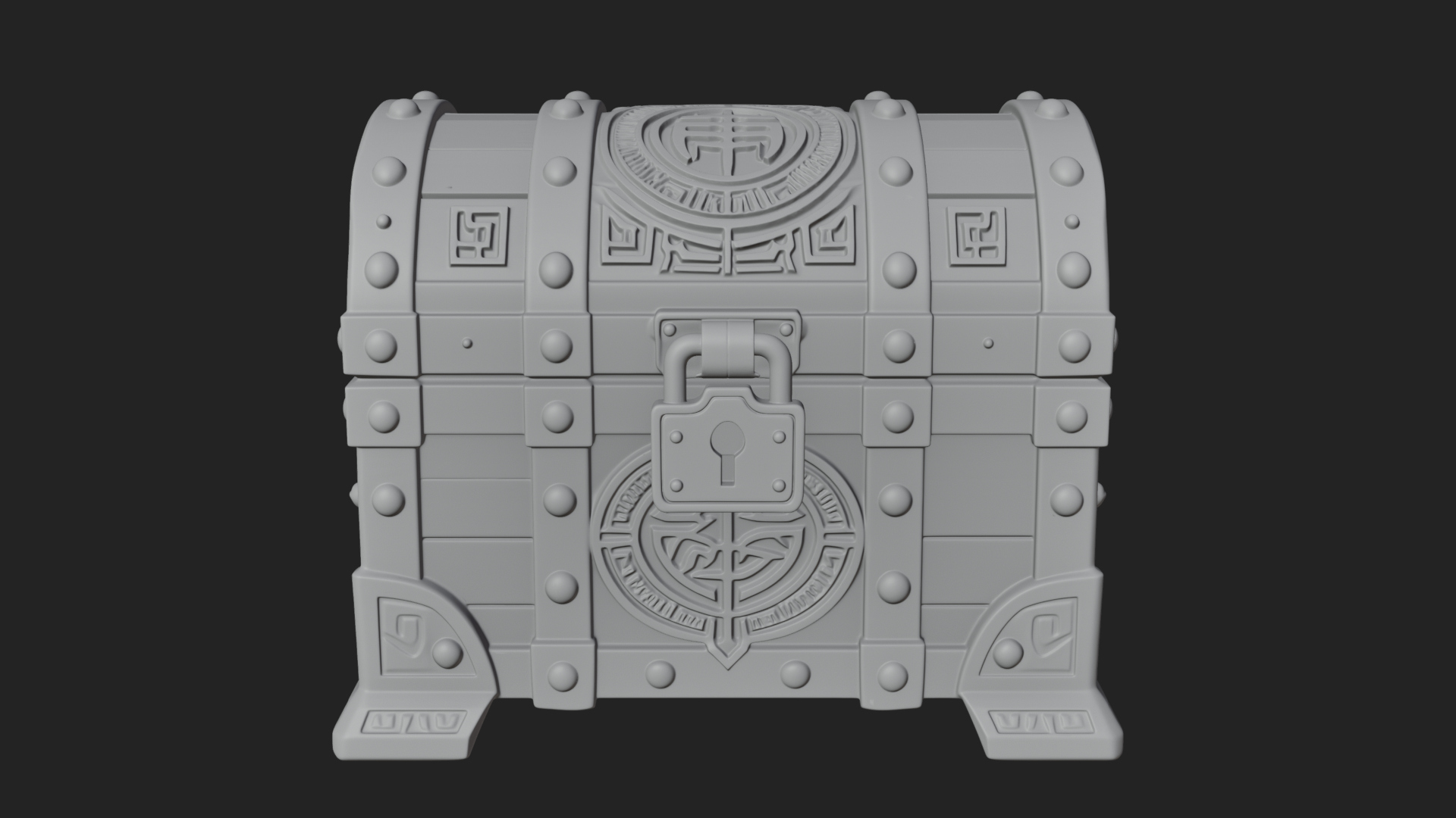 Carved Treasure Chest Model Design 9 3D Print Model 3D Model