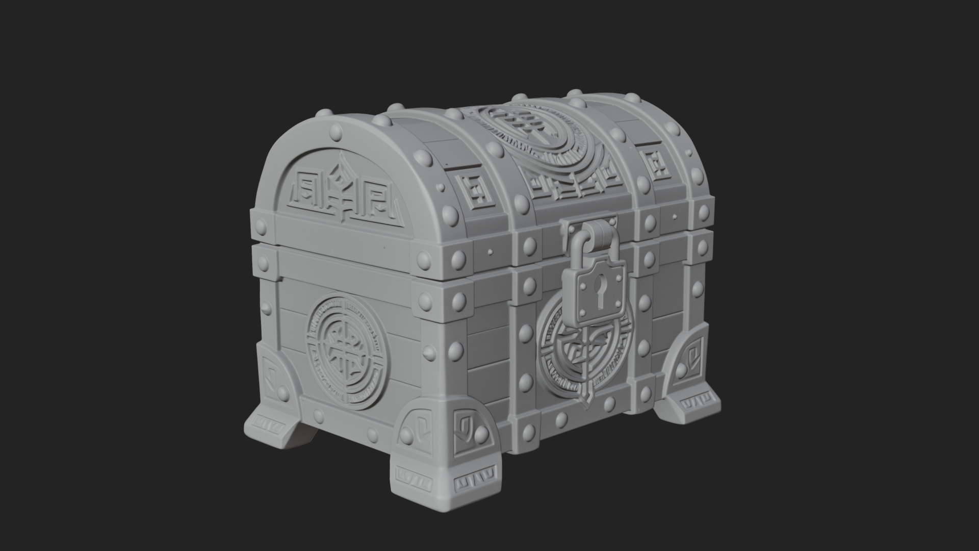 Carved Treasure Chest Model Design 9 3D Print Model 3D Model
