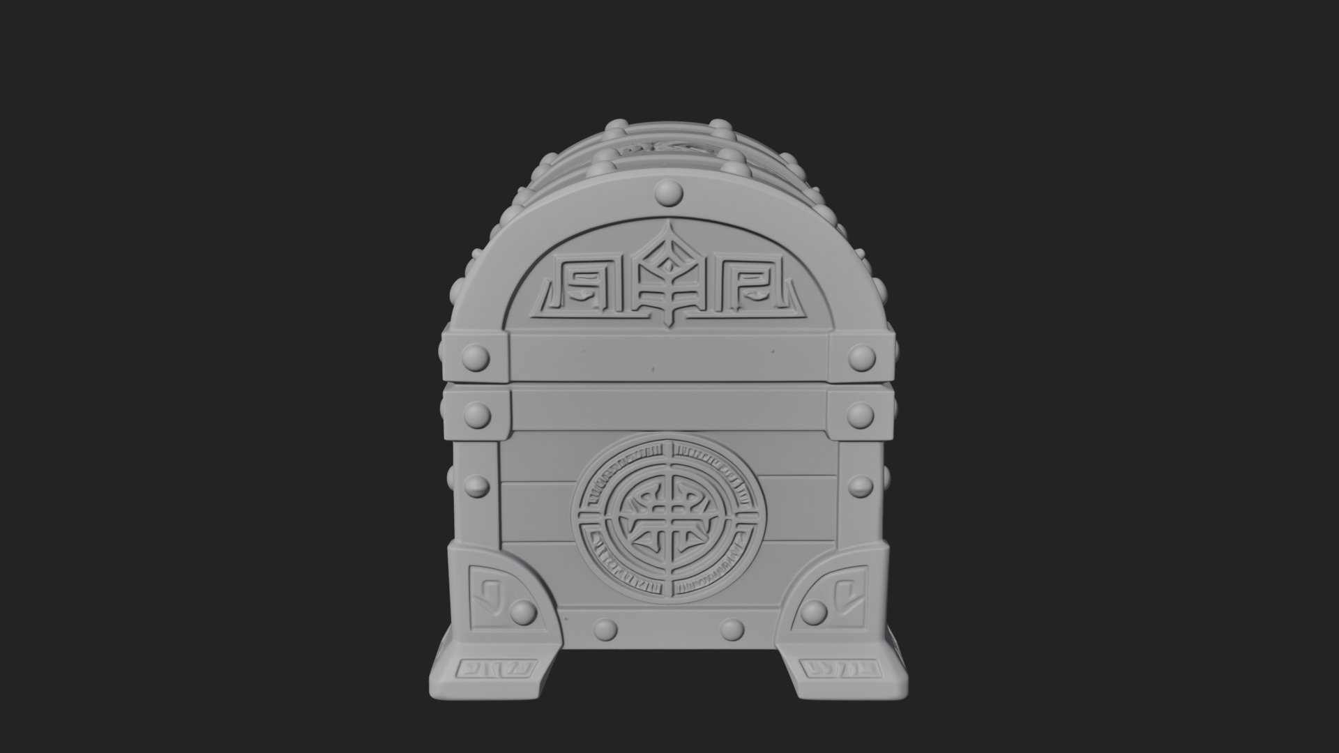 Carved Treasure Chest Model Design 9 3D Print Model 3D Model