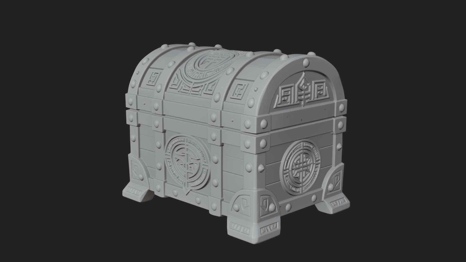 Carved Treasure Chest Model Design 9 3D Print Model 3D Model