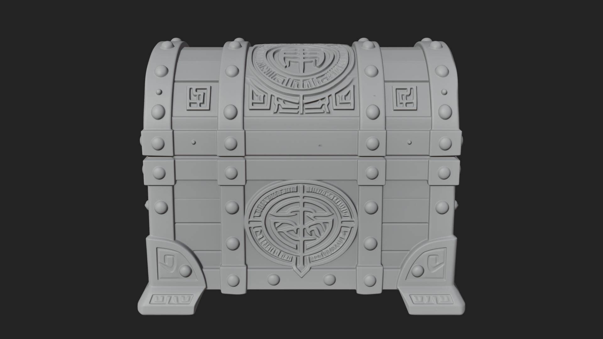 Carved Treasure Chest Model Design 9 3D Print Model 3D Model