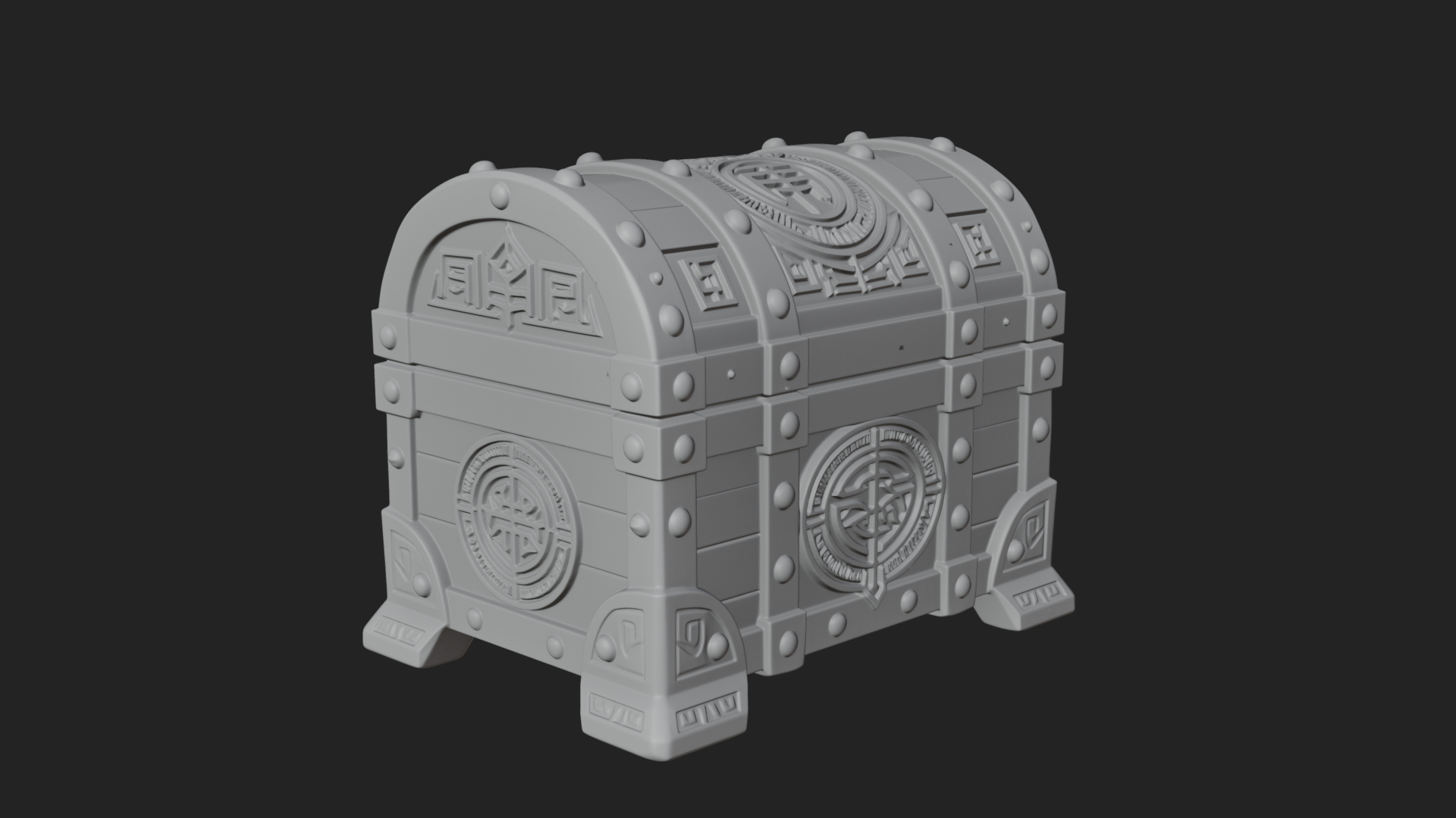 Carved Treasure Chest Model Design 9 3D Print Model 3D Model