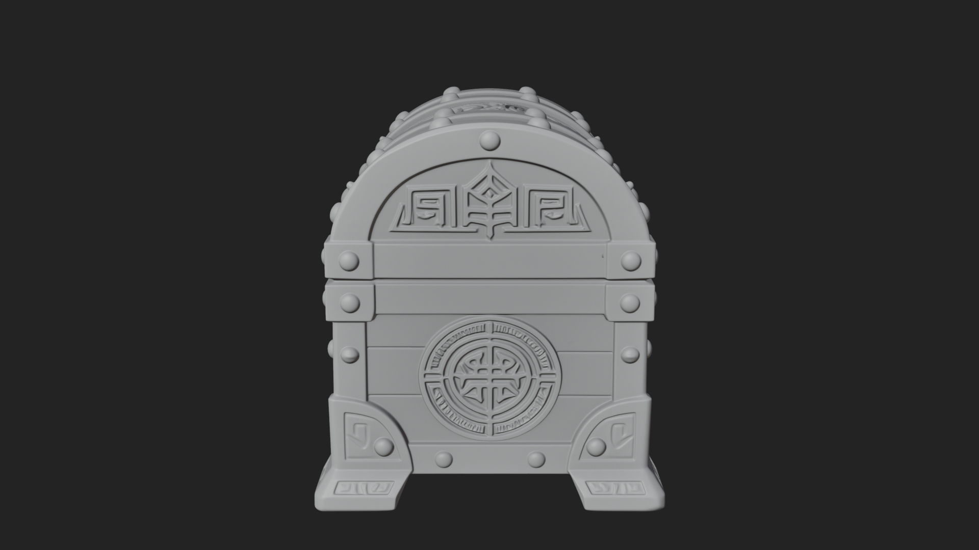Carved Treasure Chest Model Design 9 3D Print Model 3D Model
