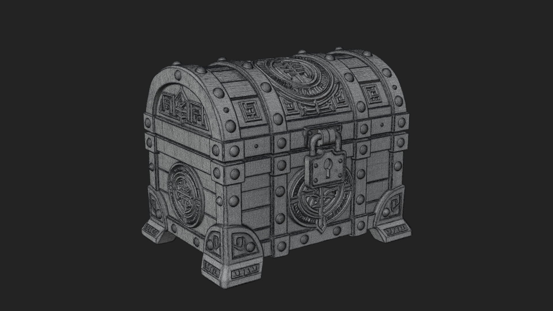 Carved Treasure Chest Model Design 9 3D Print Model 3D Model