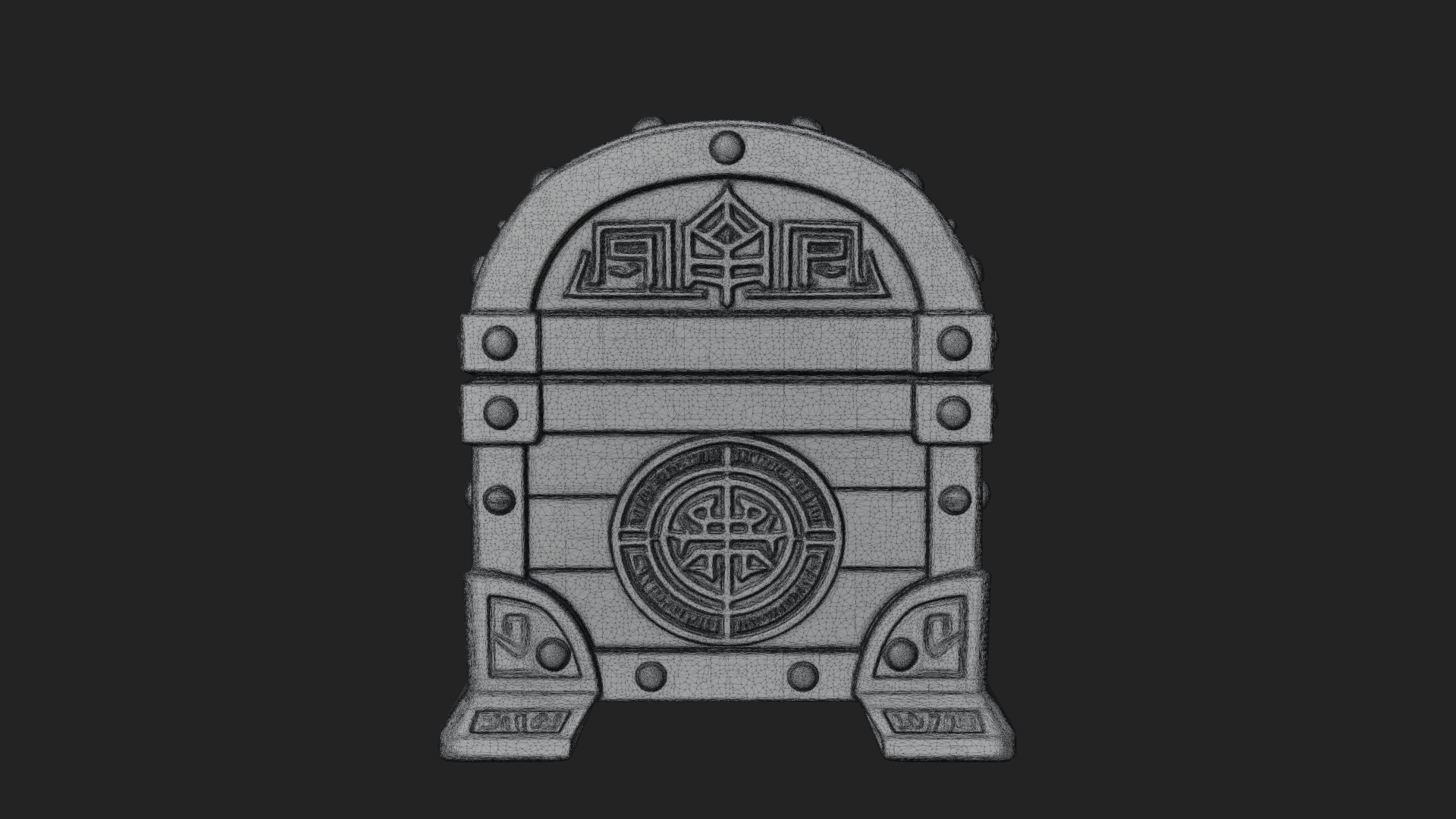 Carved Treasure Chest Model Design 9 3D Print Model 3D Model