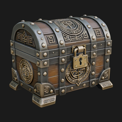 Carved Treasure Chest Model Design 9 3D Print Model