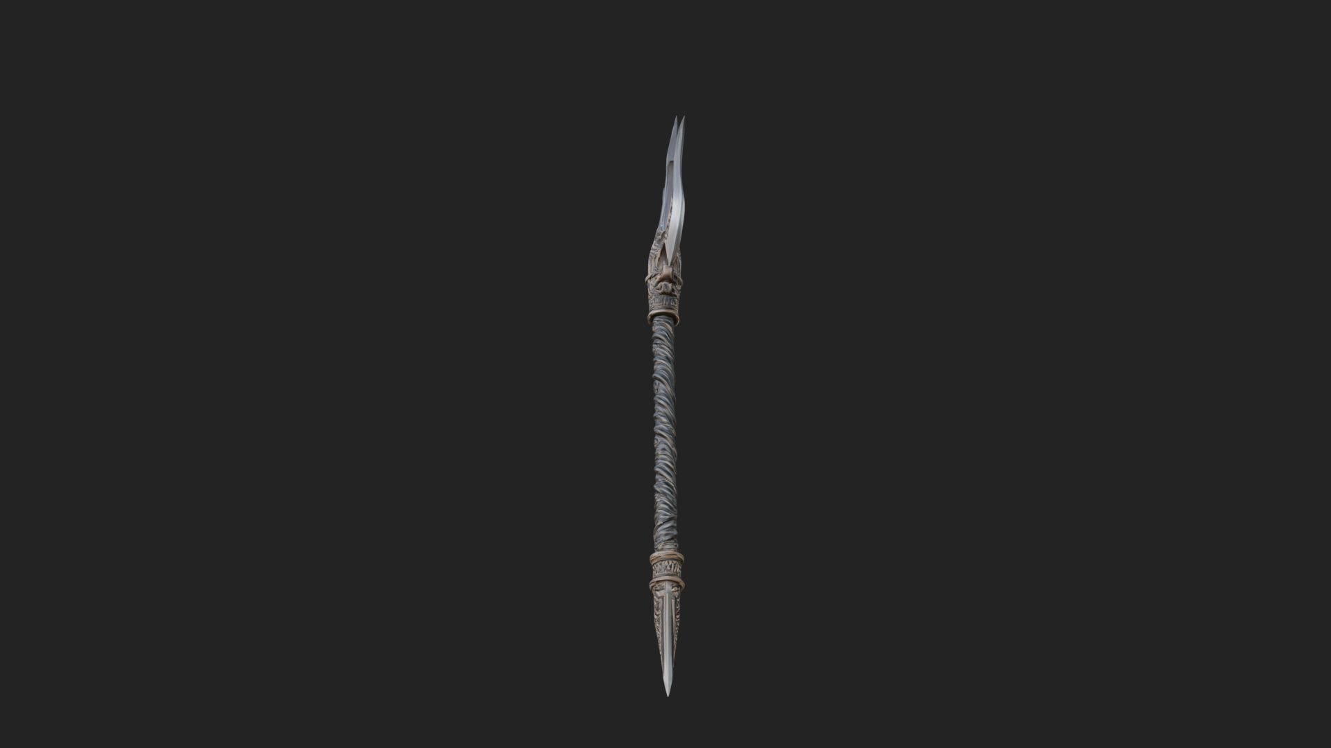 Carved Trident Spear Model Design 1 3D Print Model 3D Model