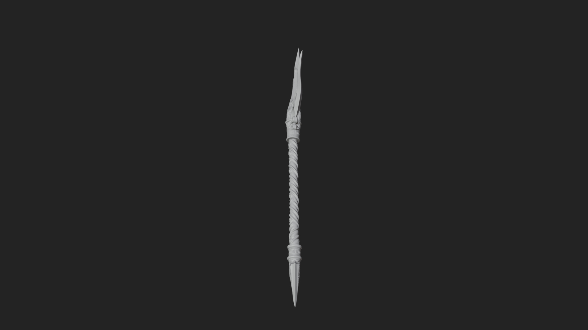 Carved Trident Spear Model Design 1 3D Print Model 3D Model