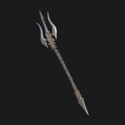 Carved Trident Spear Model Design 1 3D Print Model