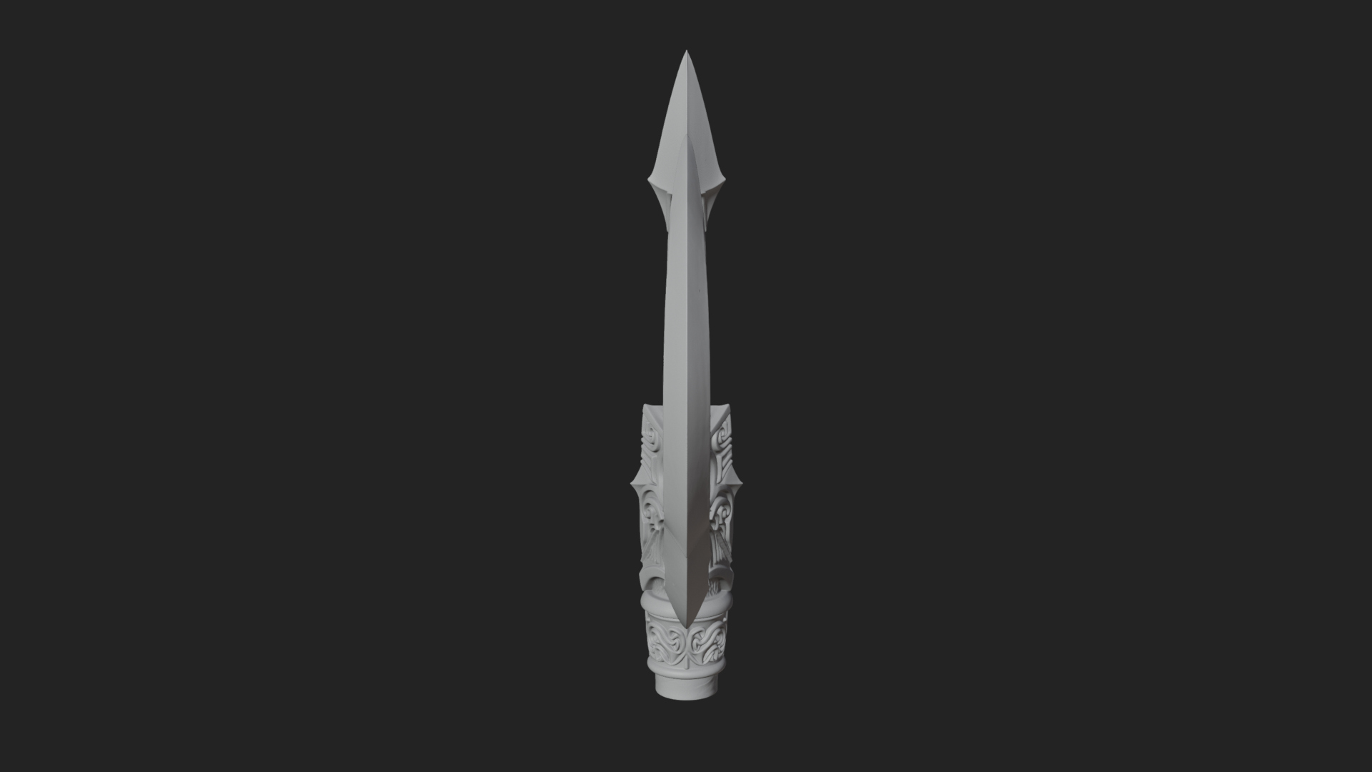 Carved Trident Spear Model Design 2 3D Print Model 3D Model
