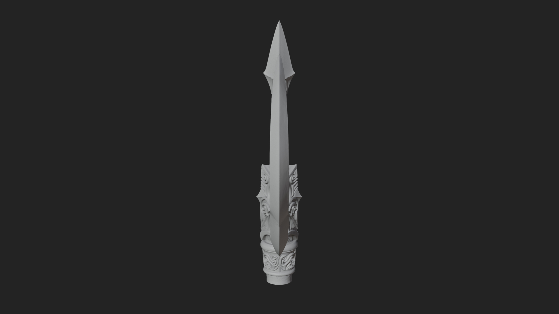 Carved Trident Spear Model Design 2 3D Print Model 3D Model