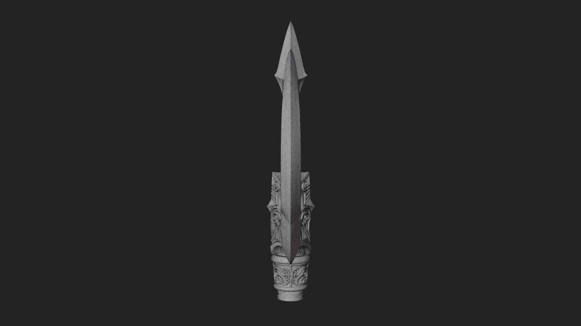 Carved Trident Spear Model Design 2 3D Print Model 3D Model