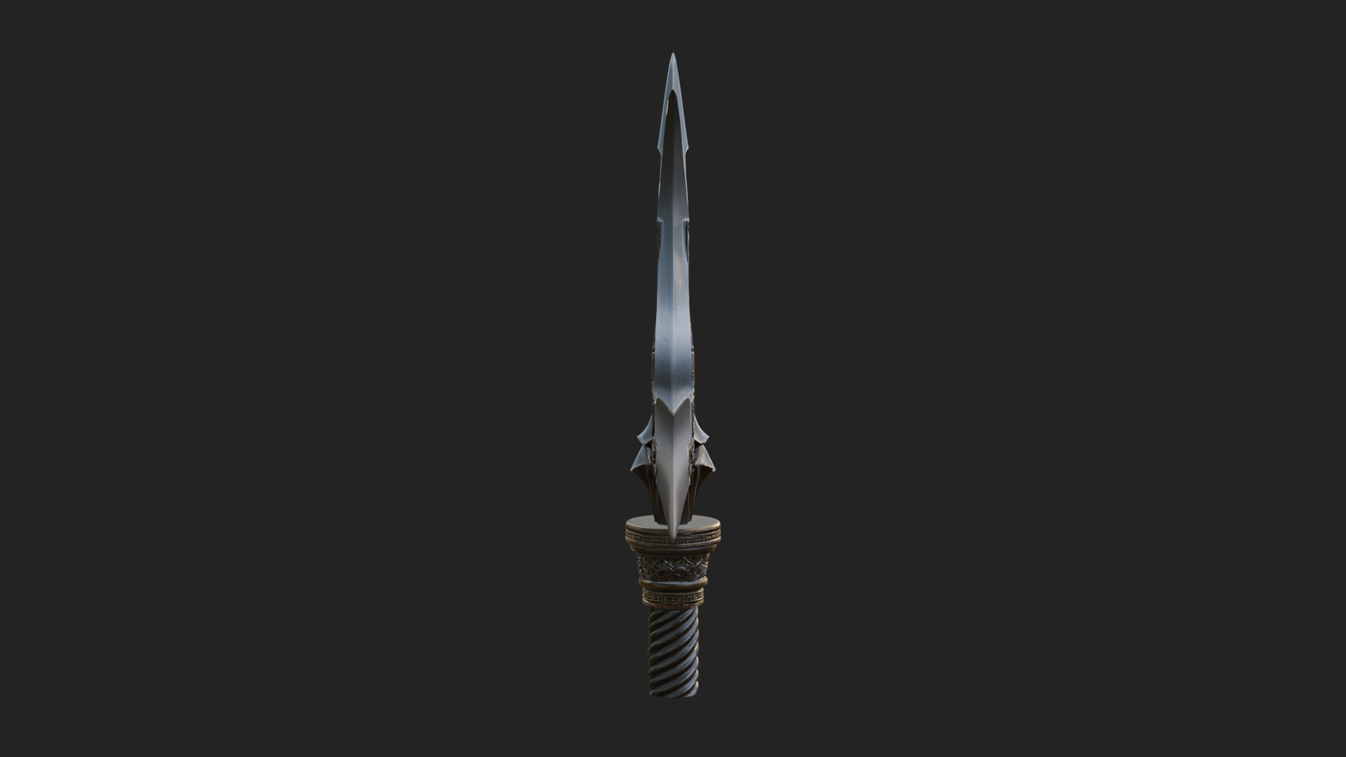 Carved Trident Spear Model Design 3 3D Print Model 3D Model