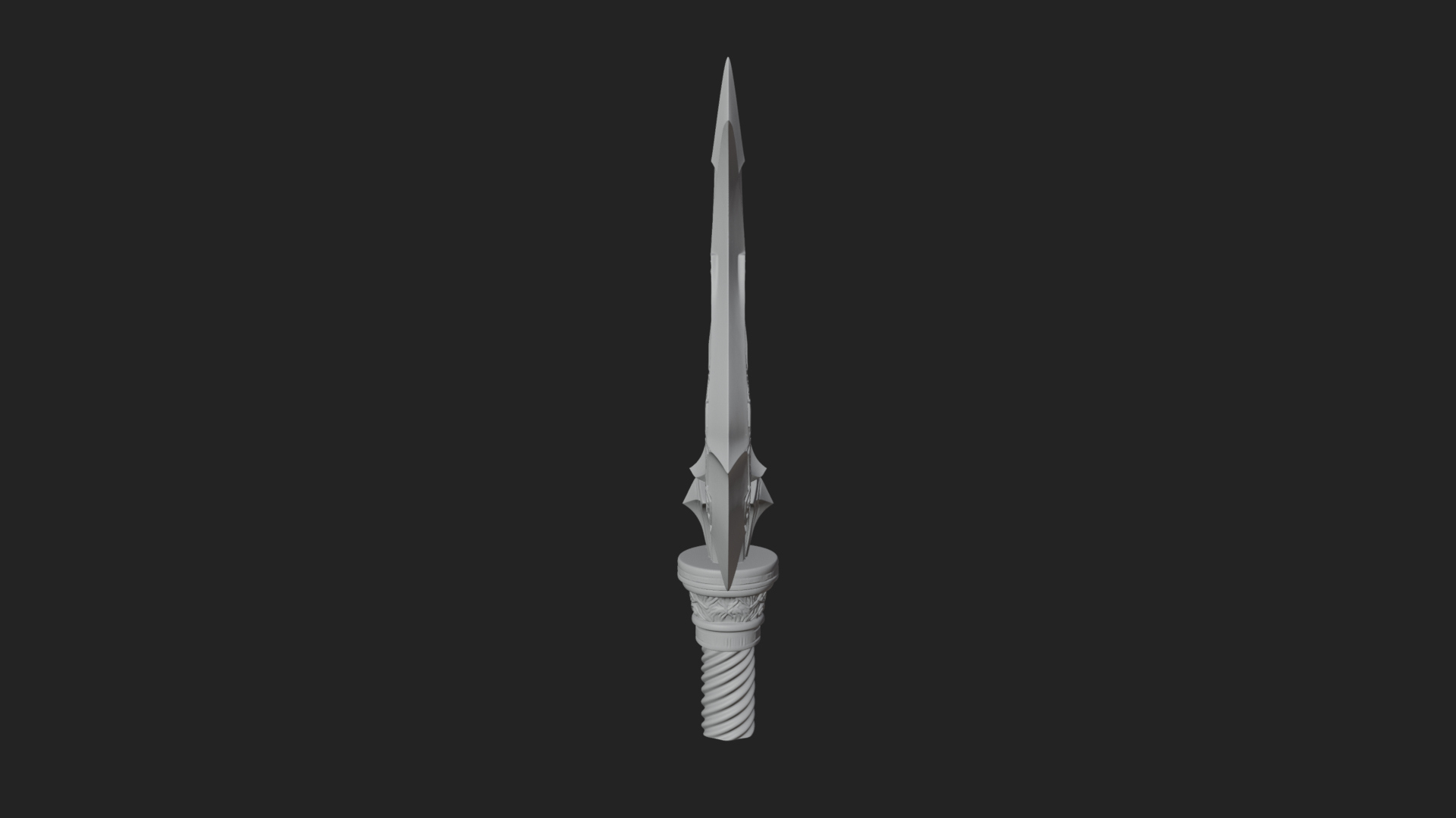 Carved Trident Spear Model Design 3 3D Print Model 3D Model