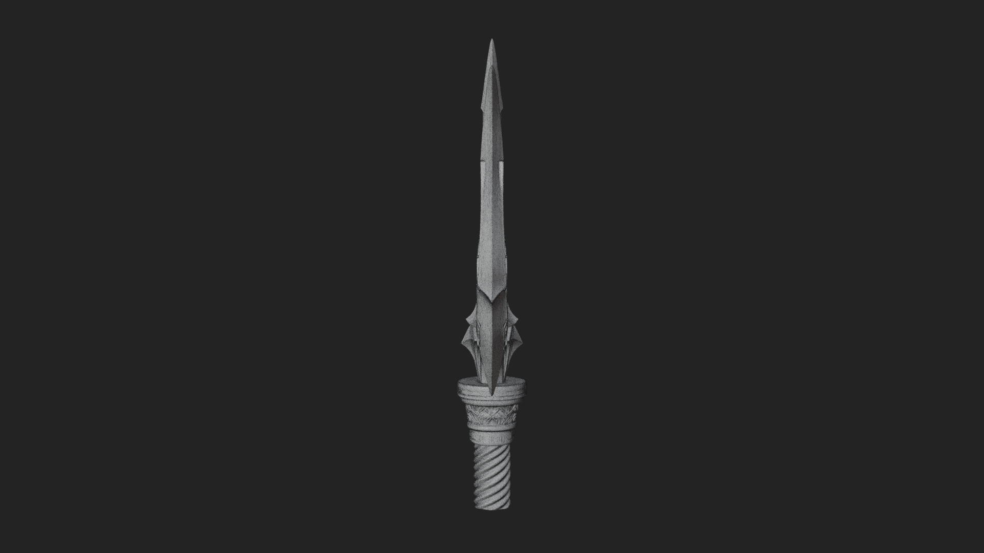 Carved Trident Spear Model Design 3 3D Print Model 3D Model