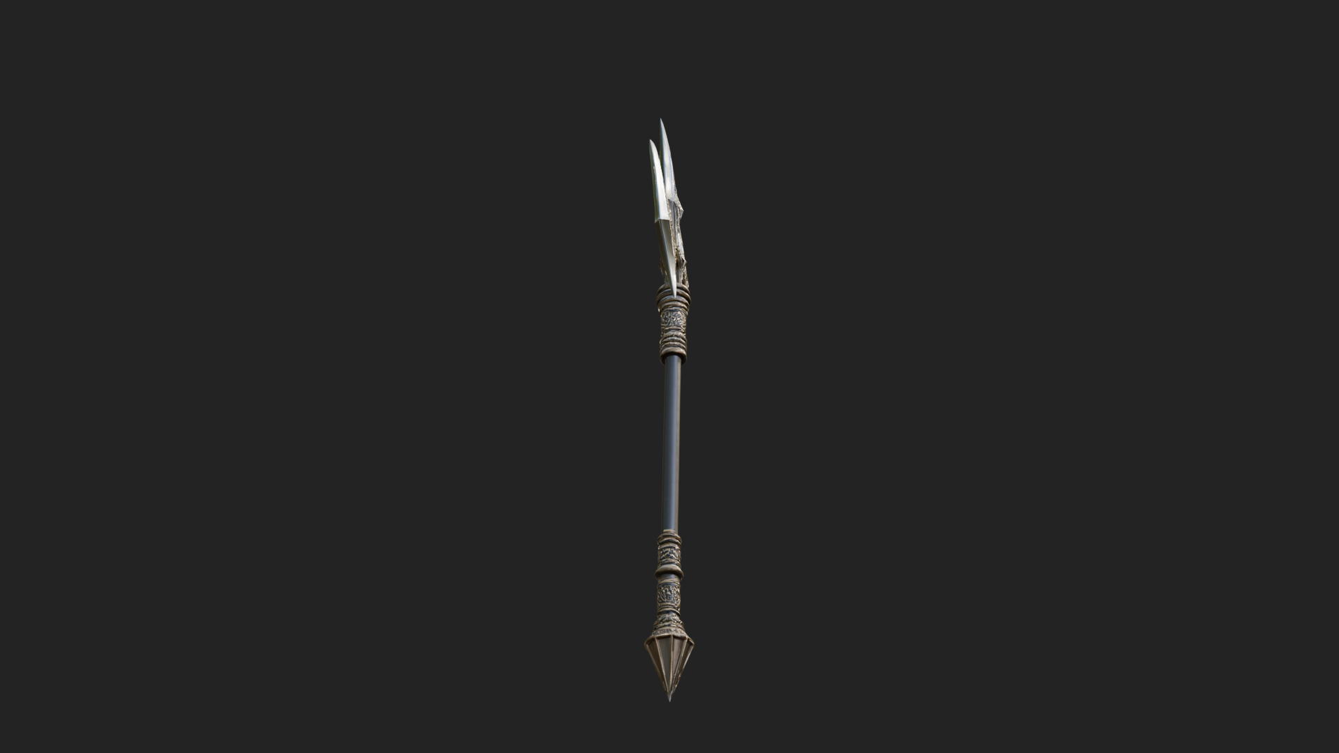 Carved Trident Spear Model Design 5 3D Print Model 3D Model