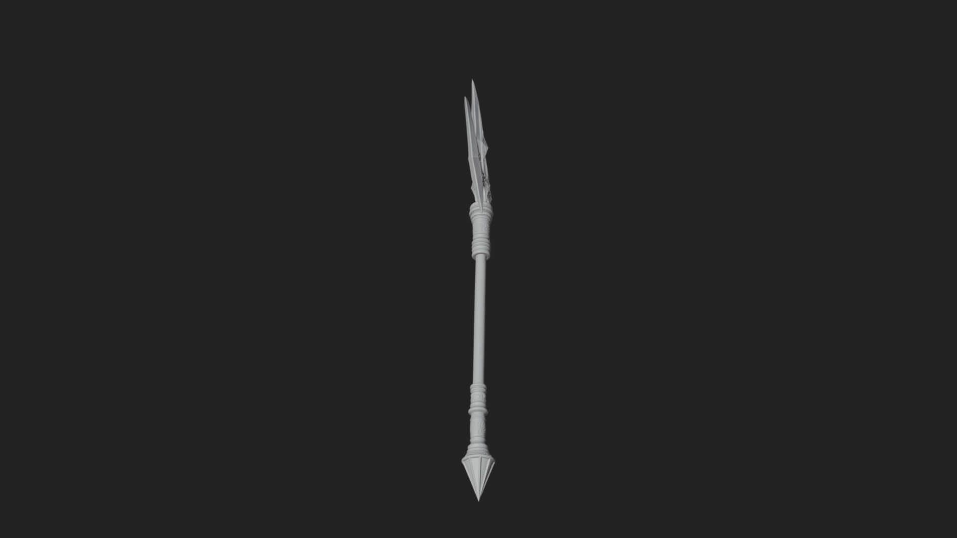 Carved Trident Spear Model Design 5 3D Print Model 3D Model