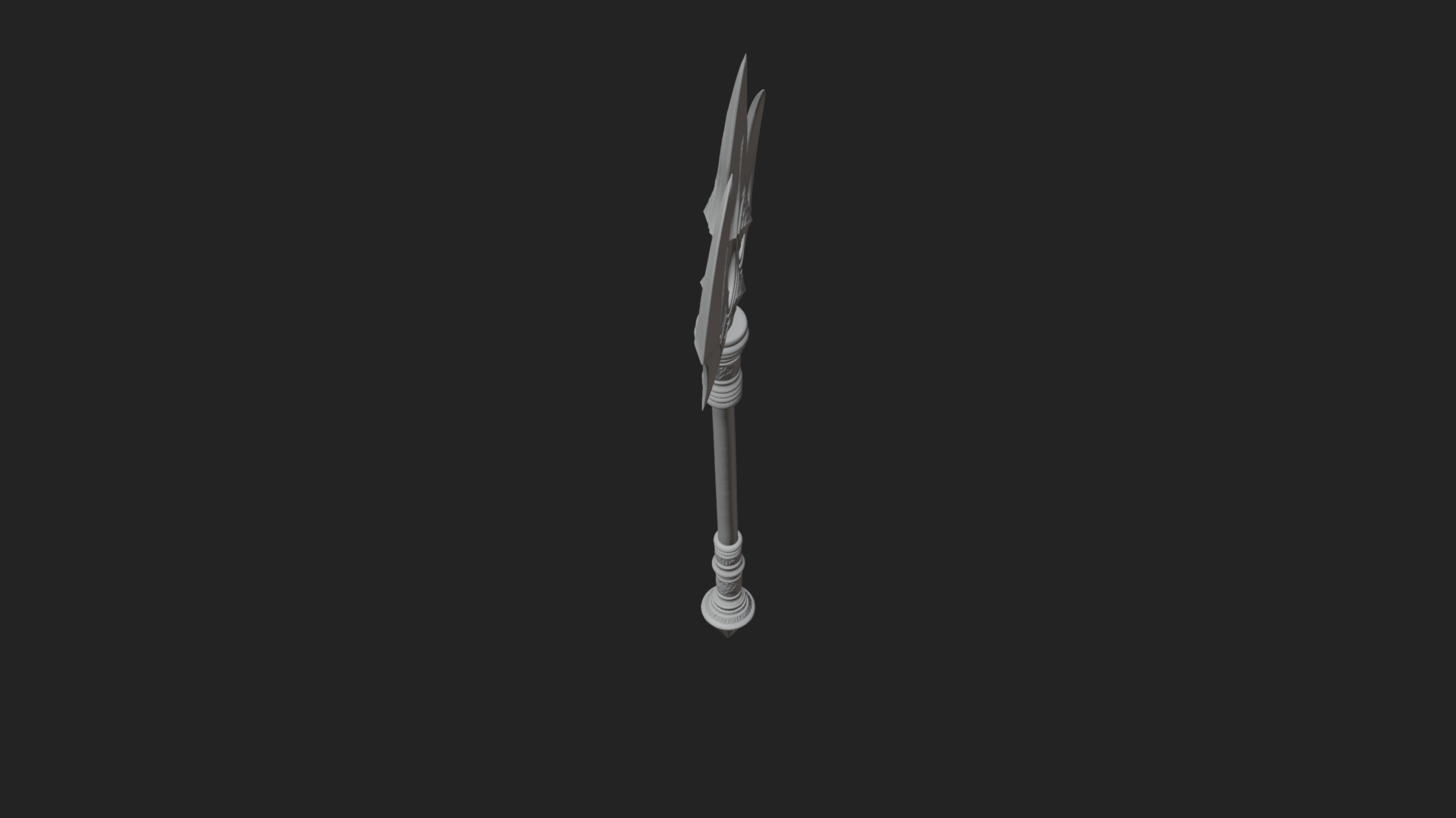 Carved Trident Spear Model Design 5 3D Print Model 3D Model