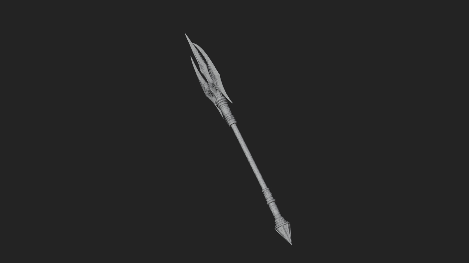 Carved Trident Spear Model Design 5 3D Print Model 3D Model